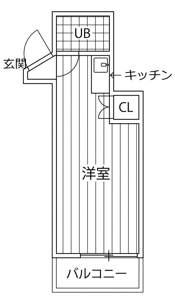CUBIC30(ワンルーム/2階)の間取り写真