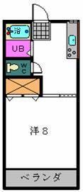 グレイスハイムII(1K/3階)の間取り写真