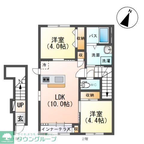 美田園3丁目アパート工事(2LDK/2階)の間取り写真