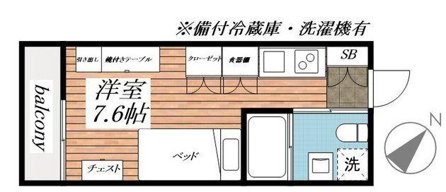 LIGERE南行徳イースト(ワンルーム/3階)の間取り写真