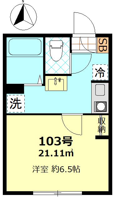 レクラン川崎(1K/1階)の間取り写真