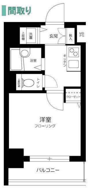 パークウェル浅草(1K/4階)の間取り写真