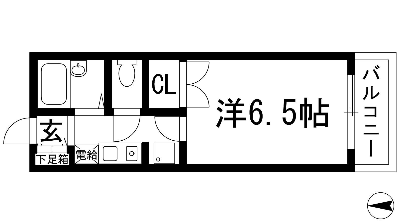 シャトー花屋敷(1K/1階)の間取り写真