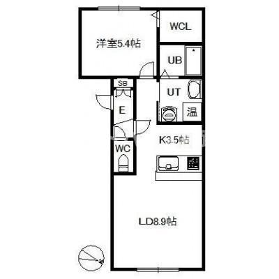 8MILION(1LDK/4階)の間取り写真