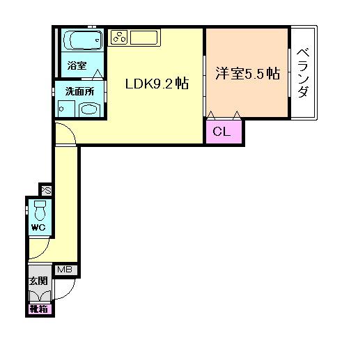 クリエオーレ神田I(1LDK/3階)の間取り写真