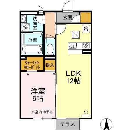 アムール(1LDK/1階)の間取り写真