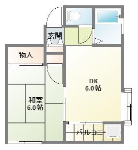 中嶋ハイツ(1DK/1階)の間取り写真
