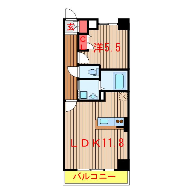 ベルファミーユ高根台II(1LDK/5階)の間取り写真