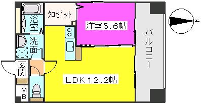 MM-5(1LDK/10階)の間取り写真