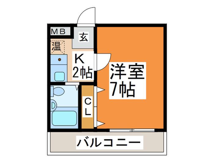 オーセントビル(1K/3階)の間取り写真