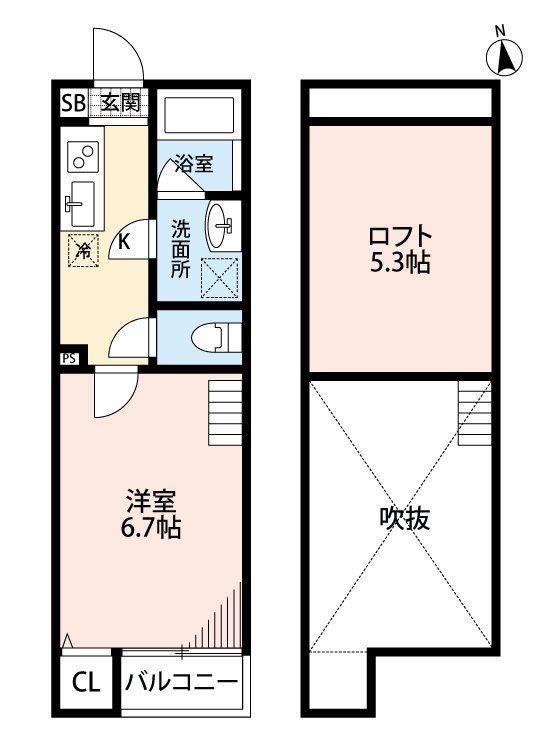 PRIMROSE(1K/1階)の間取り写真
