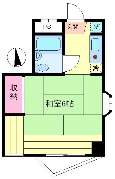 つるがねビル(ワンルーム/2階)の間取り写真