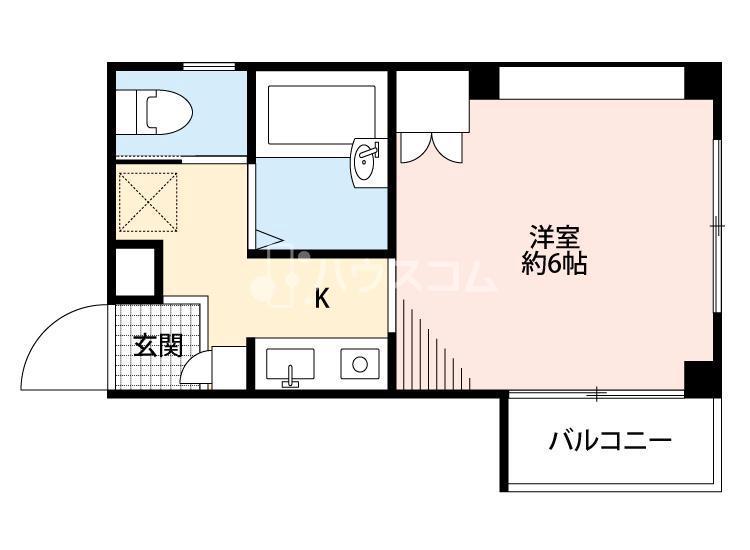 プライムコート泉尾(ワンルーム/2階)の間取り写真