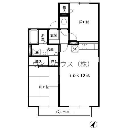 グランセジュール(2LDK/2階)の間取り写真