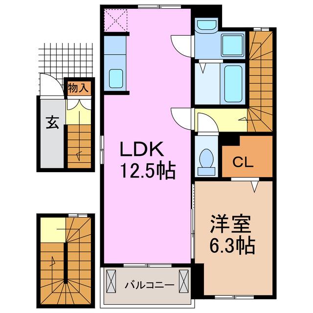 セレノ・K(1LDK/3階)の間取り写真