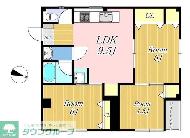 渡辺ビル(3DK/2階)の間取り写真