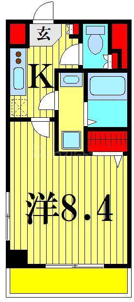 K RESIDENCE柏(1K/2階)の間取り写真