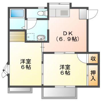 ハイツ真美(2DK/2階)の間取り写真