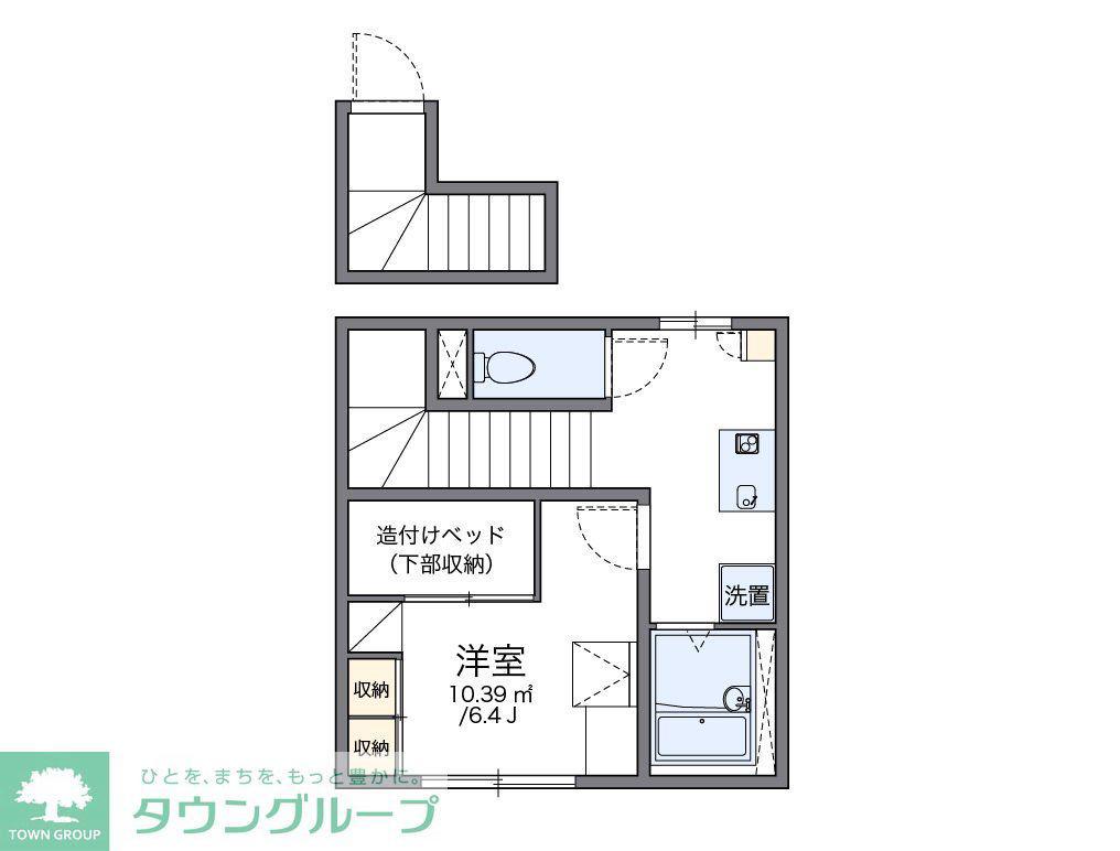 レオパレスノーブル(1K/2階)の間取り写真