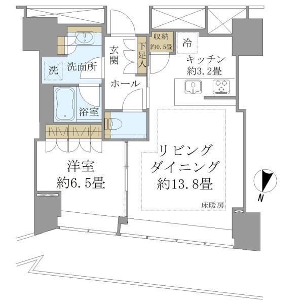 BRILLIA TOWER堂島(1LDK/15階)の間取り写真
