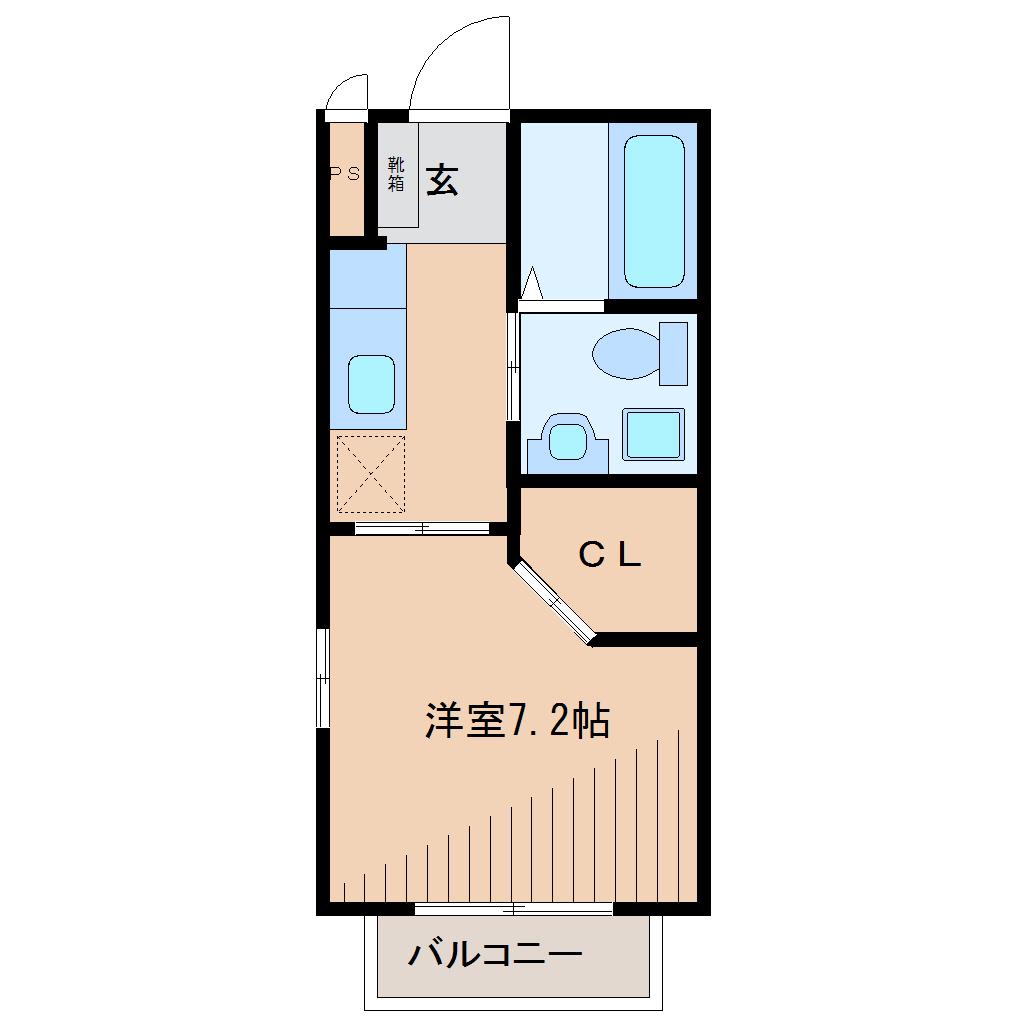 アリス藤松(1K/2階)の間取り写真