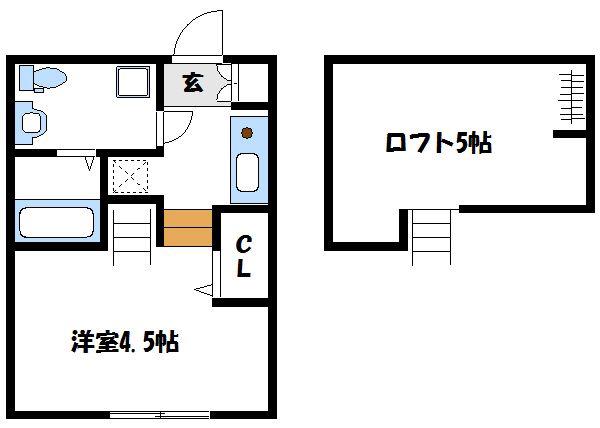 ドルフィン(1K/2階)の間取り写真