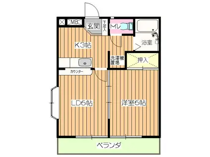 メゾンTAMA(1LDK/1階)の間取り写真