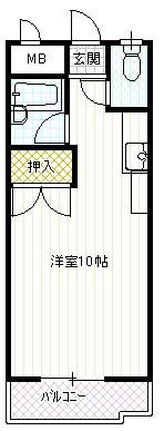 サンク・デ・タカ(ワンルーム/4階)の間取り写真