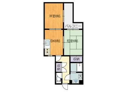 プラスニシジマ(2DK/2階)の間取り写真