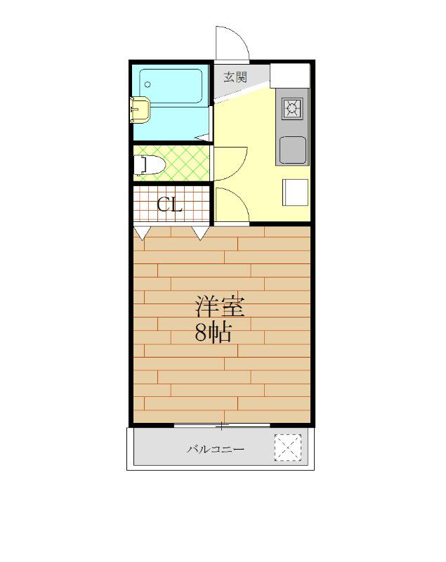 サンライズ22(1K/1階)の間取り写真