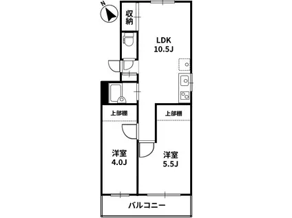 田中マンション(2LDK/2階)の間取り写真