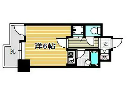 朝日プラザ博多IV(ワンルーム/9階)の間取り写真