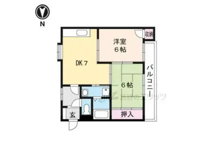 シャトレ―寿(2DK/3階)の間取り写真