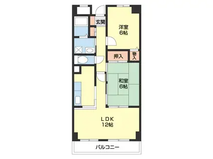 メゾン山水III(2LDK/1階)の間取り写真
