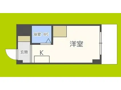 昭和グランドハイツ大淀(ワンルーム/1階)の間取り写真
