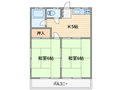 コーポ田中(2K/2階)の間取り写真