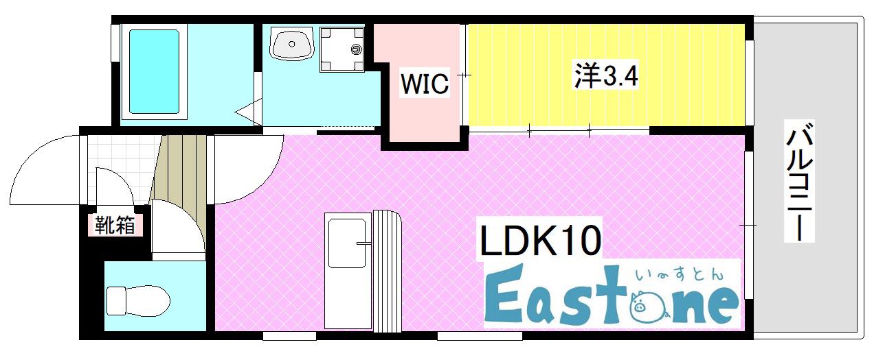 メルシー郡元(1LDK/1階)の間取り写真