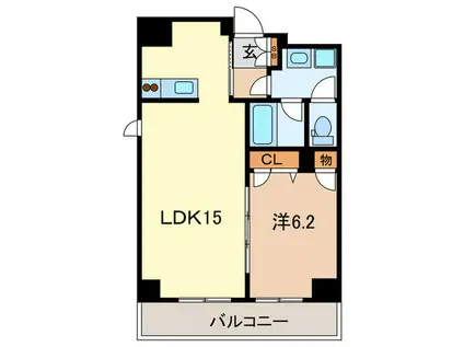 旭ビルサンライズレジデンス(1LDK/2階)の間取り写真