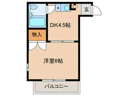 サンモール第3青葉台(1DK/4階)の間取り写真