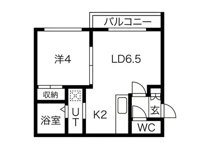 イルフェボーコトニ(1LDK/1階)の間取り写真