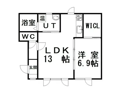 KIKIRU(1LDK/1階)の間取り写真