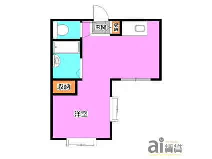 LA BERLINETTA(ワンルーム/1階)の間取り写真