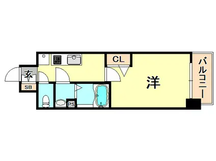 プレサンス兵庫ヴィアーレ(1K/8階)の間取り写真