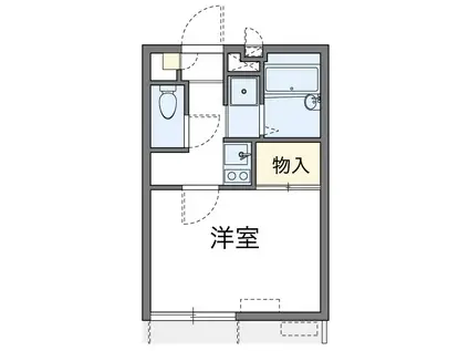 ＪＲ南武線 武蔵新城駅 徒歩21分 2階建 築16年(1K/1階)の間取り写真
