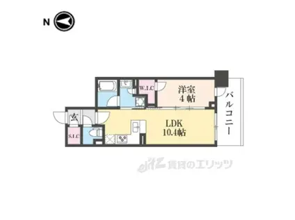 ユニハイム京都七条通(1LDK/9階)の間取り写真