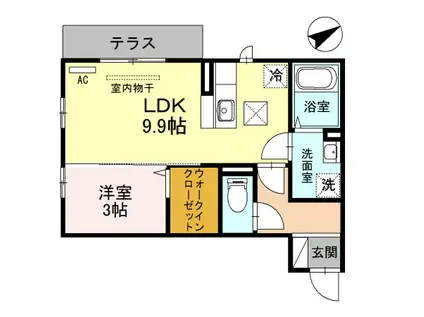 KD-II(1LDK/1階)の間取り写真