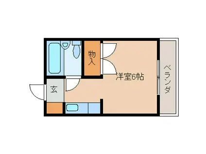 DS旭ビラ(ワンルーム/1階)の間取り写真