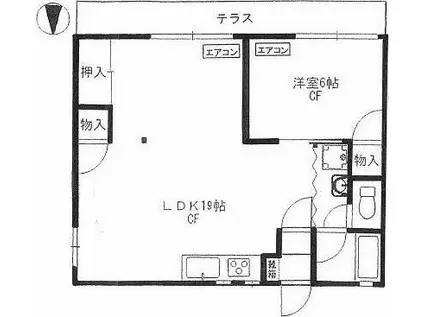 グリーンビューハウス(1LDK/1階)の間取り写真