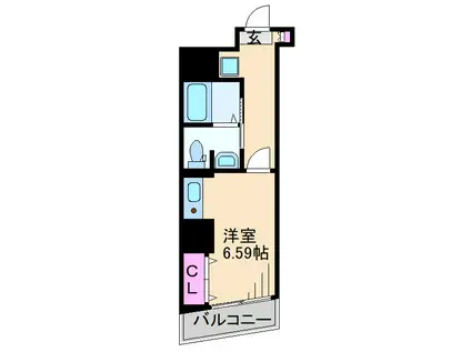 コートタワー新横浜(ワンルーム/2階)の間取り写真