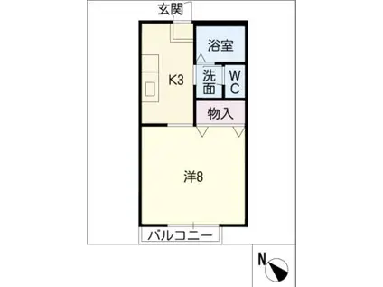 アベニューSHIROKO(1K/2階)の間取り写真